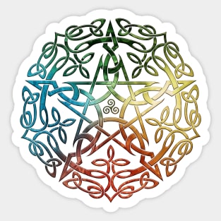 Elemental Celtic Knotwork Pentacle Sticker